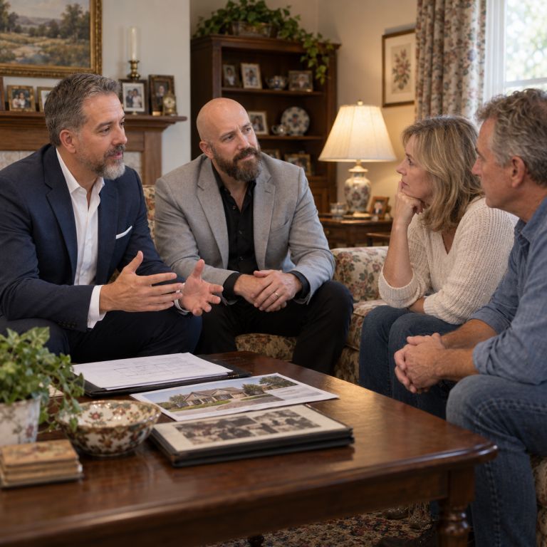 The Ligon Group discussing an inherited Florida home and probate real estate with property owners