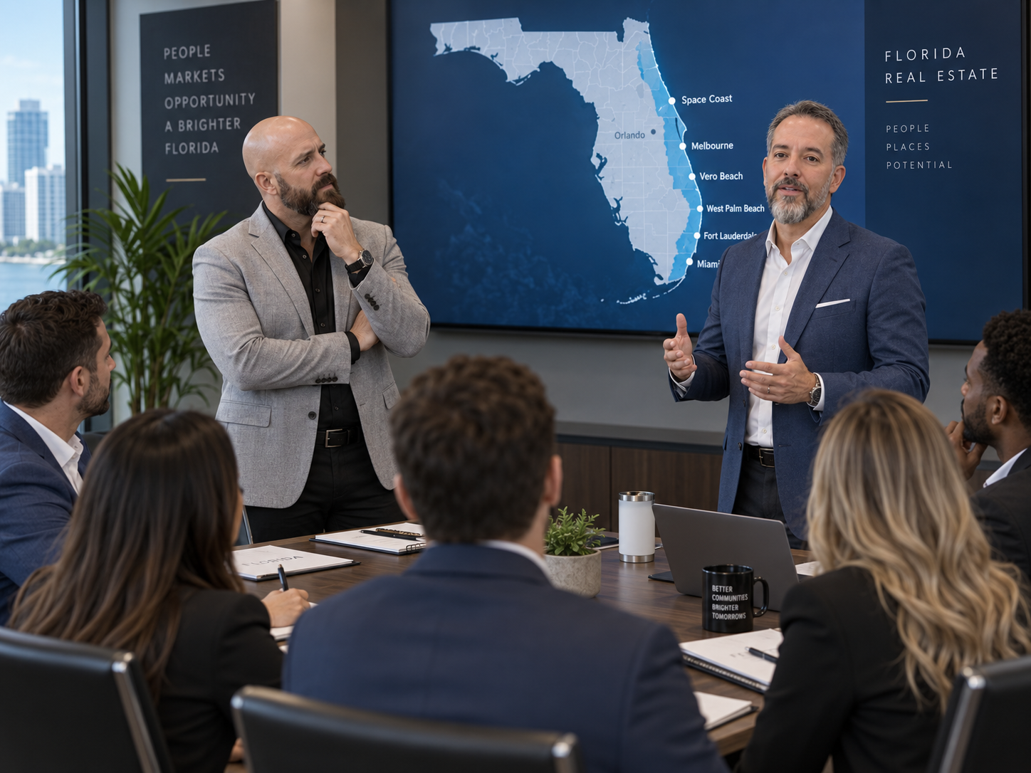 Michael Ligon and David Ligon reviewing Florida residential real estate market properties for The Ligon Group