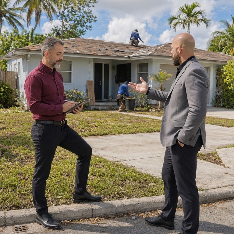 Michael Ligon and David Ligon reviewing a Florida value-add residential property